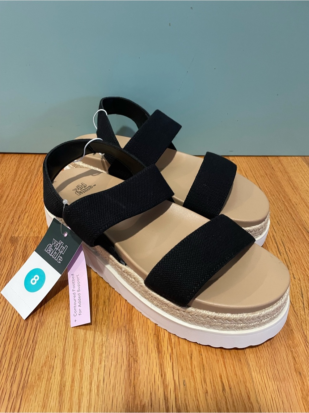 wild fable | Black Comfort Platform Sandal